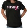 Survivor Pink Ribbon Breast Cancer Awareness Womens Graphic Crewneck T Shirt Tee