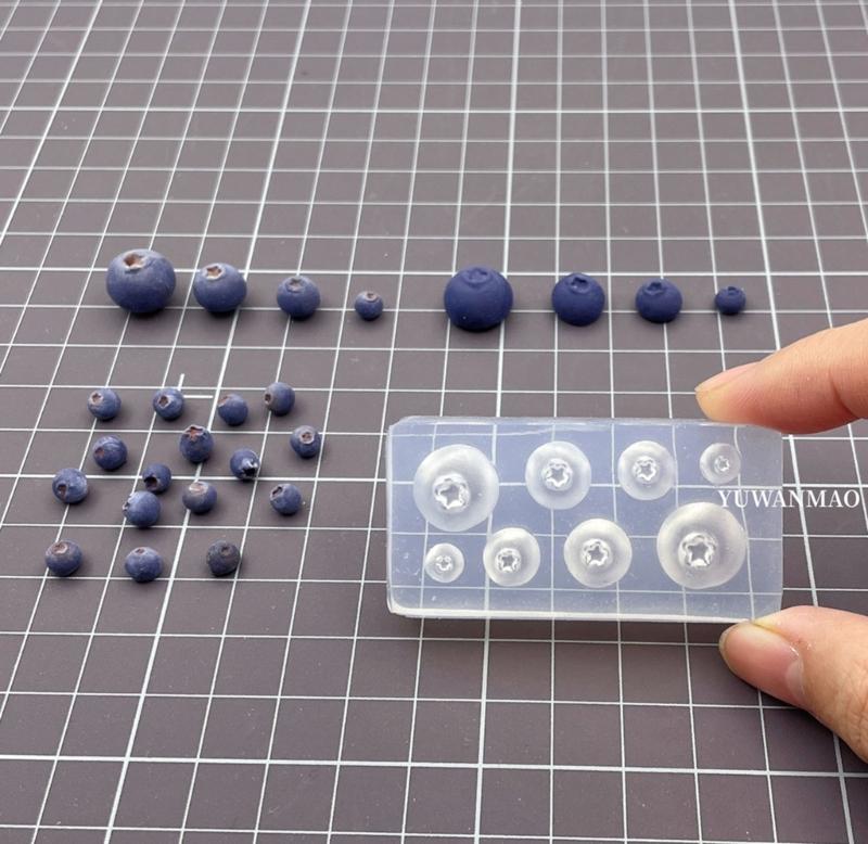 Micro Fruit Silicone Clay Mold Blueberry Silicone Fondant Molds for Cake Cupcake Topper Decoration Nail Art Resin Mold