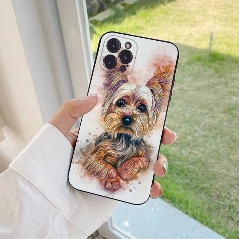 YNDFCNB Yorkshire Terrier Dog Phone Case For iPhone 6 7 8 Plus 11 12 13 14 Pro SE 2020 MAX Mini X XS XR Back Funda Cover