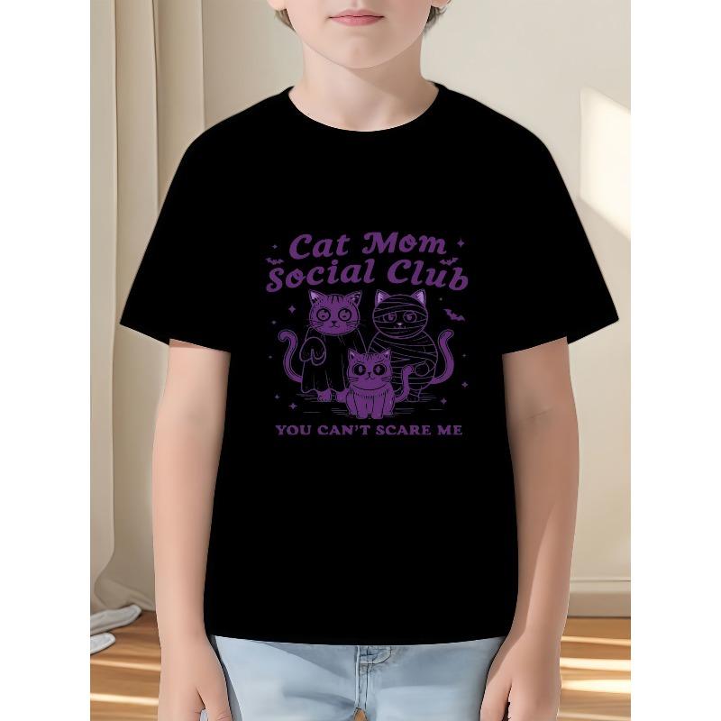 

European sizes A Stylish New Print T-Shirt for Boys And Girls, Featuring Cartoon Designs 98cm чёрный