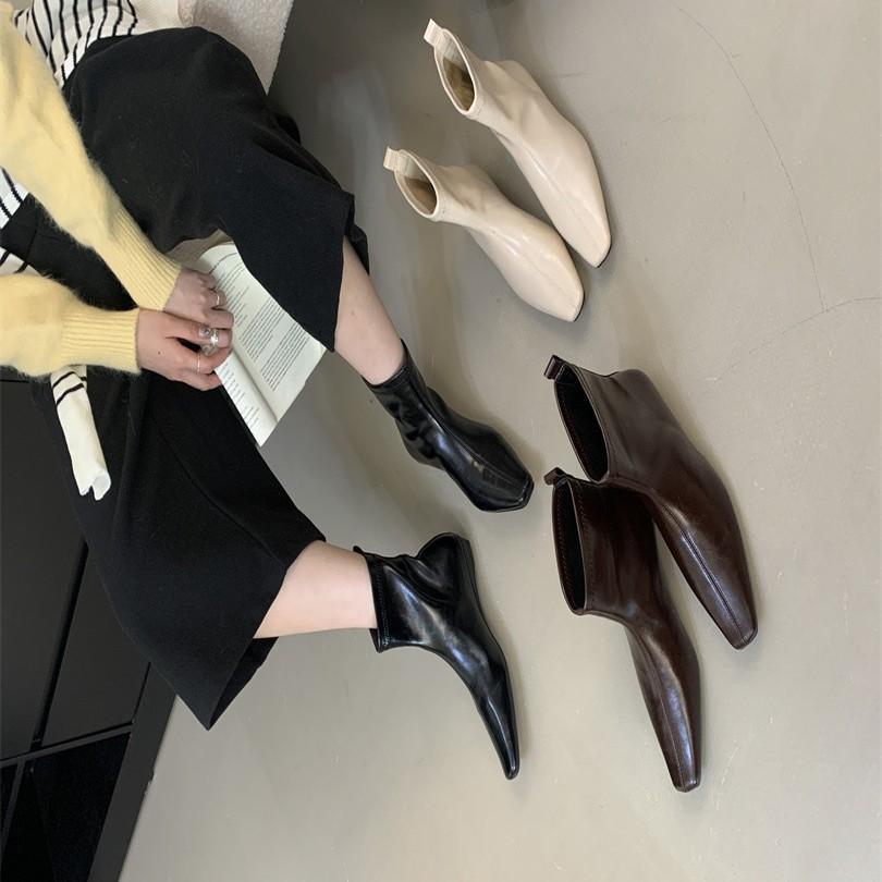 Pointed Short Boots Women's 2025 Autumn and Winter New Boots Thick Heel Short Women's Boots Niche Thin Boots High Heels Martin Boots