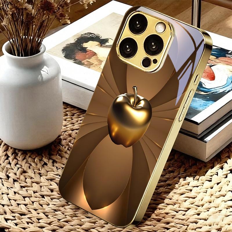 Lucky Flower Petals Electroplated Golden Phone Case For iPhone 14 17 16 15 13 12 11 Pro Max Plus 16E 17Air XR 7 8 XS Back Cover