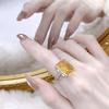 Damen offener gelber Topas Diamantring: Luxuriöses Zirkon-Design in Hellgelb, Promi-Stil