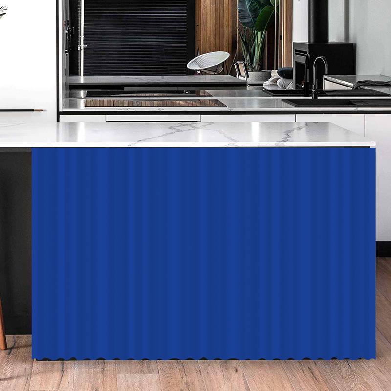 

Solid Color Kitchen Concealed Curtain Door Window Short Partition Cupboard Storage Shelf Dustproof Half-curtain Home Decor 50X70cm темно-синього кольору