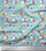 Soimoi Japan Crepe Satin Fabric Dot,Parrot & PineJuice Summer Designs Fabric Prints By Metre 42 Inch