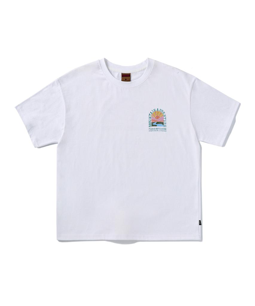 Peullukeu Sunrise Crack Pigment Short Sleeve T-Shirt White/Green Fst738