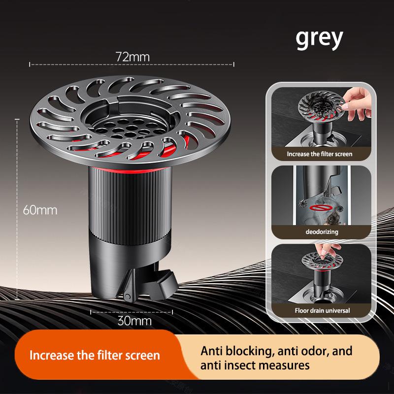 Universal Extended Drain Insert Anti-odor Anti-insect Filter Net Sealing Cap for Bathroom Sewer Pipe