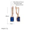 Unusual Shiny Square Blue Natural Zircon Drop Earrings For Women Luxury  Rose Gold Color Party Daily Fine Jewelry Gift