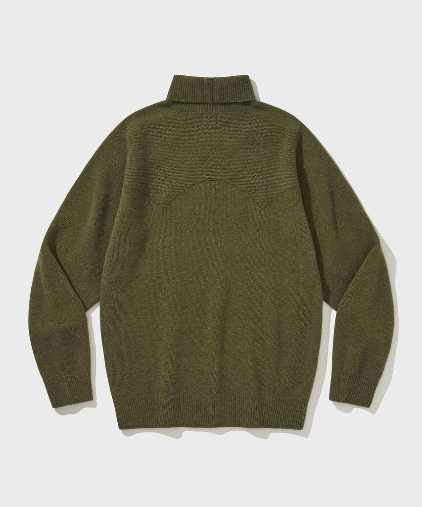 VDR Whole Garment Double Face Turtleneck [Olive]