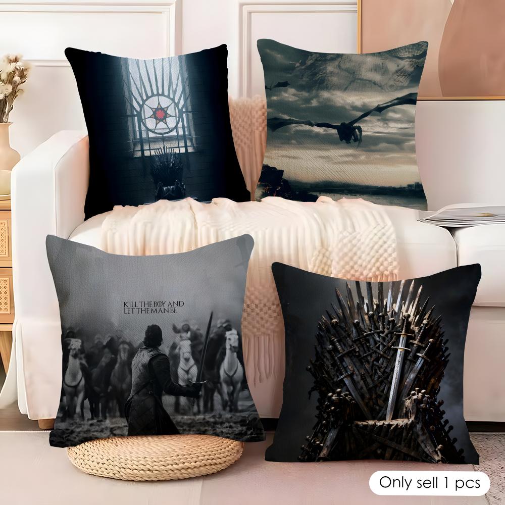 G-Game Of T-Thrones Movie Cushion Cover Pillowcase Ultra Soft Skin Friendly Fabric Cloud Like Comfort & Concealed Zipper