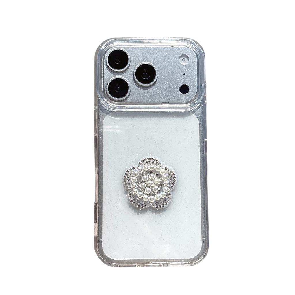 Ins Wind Light Luxury Pearl Love Butterfly Flower Suitable for Apple 16/17Promax Mobile Phone Case IP15 Epoxy 14 Women
