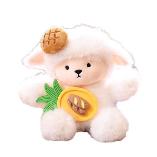 Doll Pendant Keychain Cartoon Lamb Wearing Necktie Plush Keyring Car Key Holder Pendant Backpack Accessories