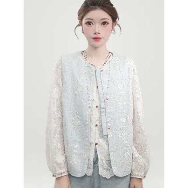 Damen Frühling 2025 Locker Lässig Bestickte Weste - Koreanischer Stil Trendiges Oberteil mit Rundhalsausschnitt