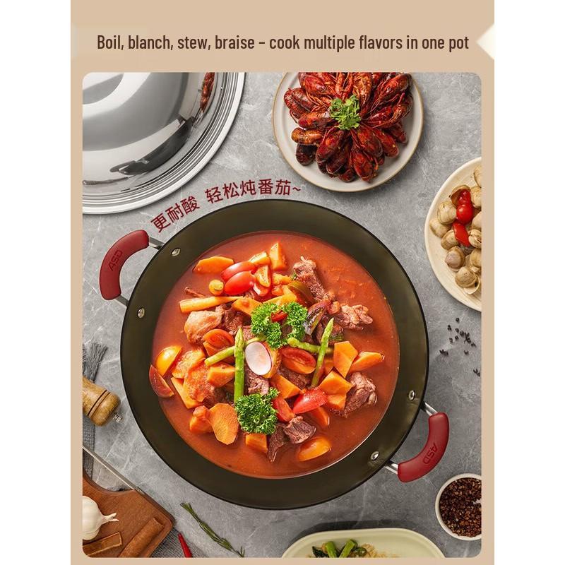 ASD 40cm No-Coating Cast Iron Wok