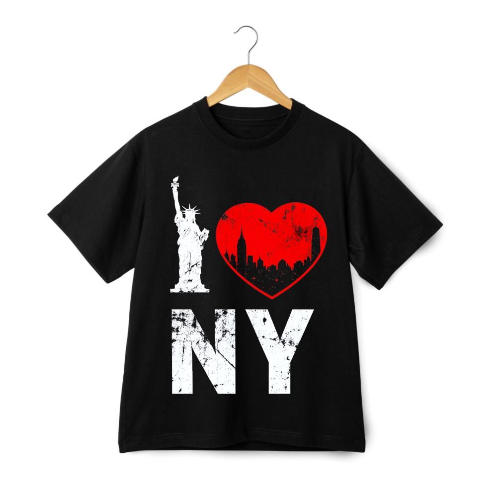Retro I Love NY New York City Souvenir Unisex Casual Graphic Tee XL