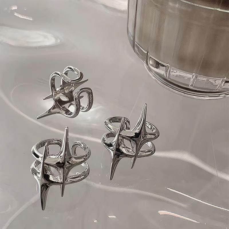 Cross Star Metal Ring: Stylish Women's Niche Design for High-End Jewelry