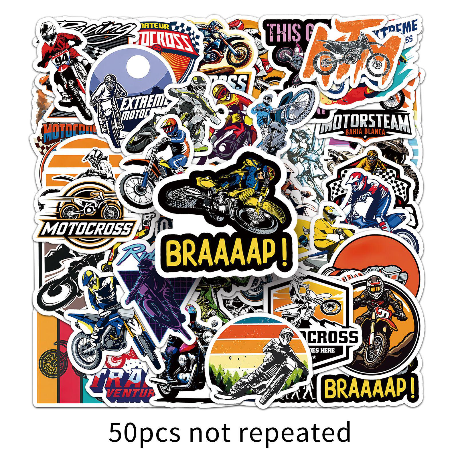 

50 Off-Road Motorcycle Stickers: Cool Graffiti for Phones, Computers, Cars & Thermos Cups