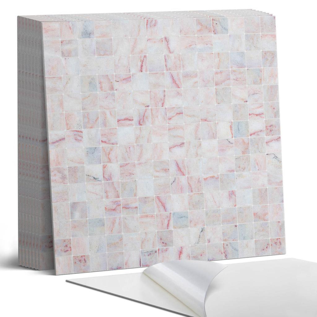 Kafelki Winylowe Samoprzylepne Idealne Do Wnętrz Nowoczesnych Wzór Mozaikowy Z Kwadratów 9X30X30 Cm