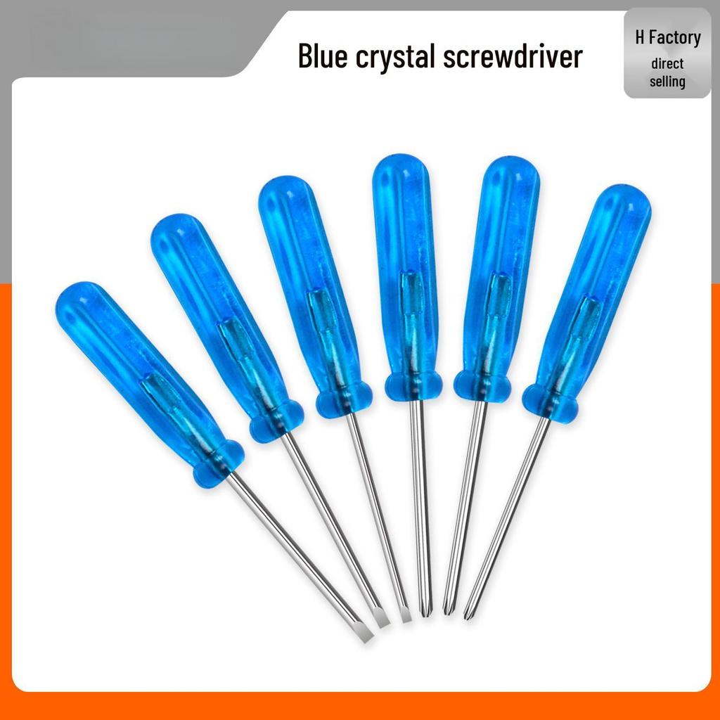Mini 45mm Crystal Blue Handle Screwdriver for Mobile Phone Repair and Toys
