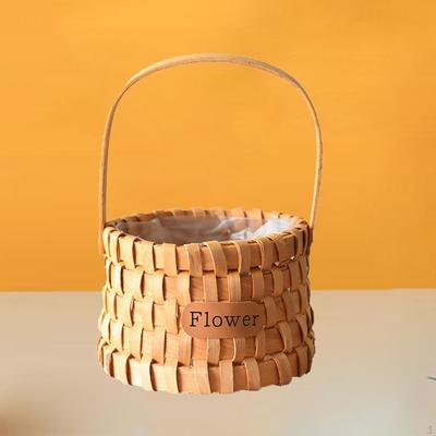 Decorative Hanging Rattan Woven Flower Hand Baskets Pinic Storage Containers for Tabletop Home and