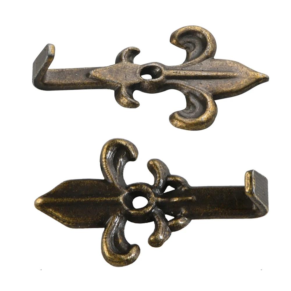 10Pcs Hook Wall Decoration Antique Bronze Metal Classic Style Hooks Hanger Holder with Screws for Hanging Towel Clothes Bags 2 Sizes