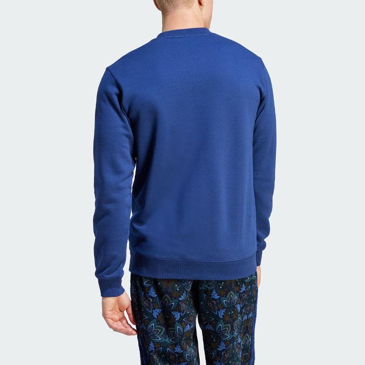 Adidas Originals Corduroy Appliqué Sweatshirt Logo Print Men Sweatshirt Dark-Blue IS5273