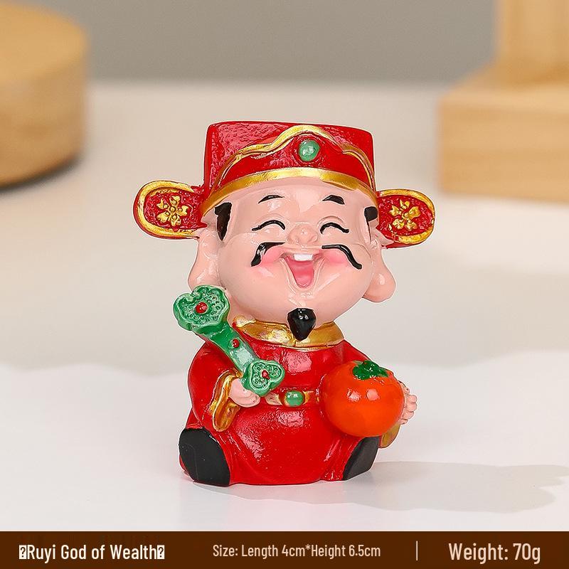 Chinese God of Wealth Figurine for Desktop Decoration - Cute Cultural Gift for Office or Shrine