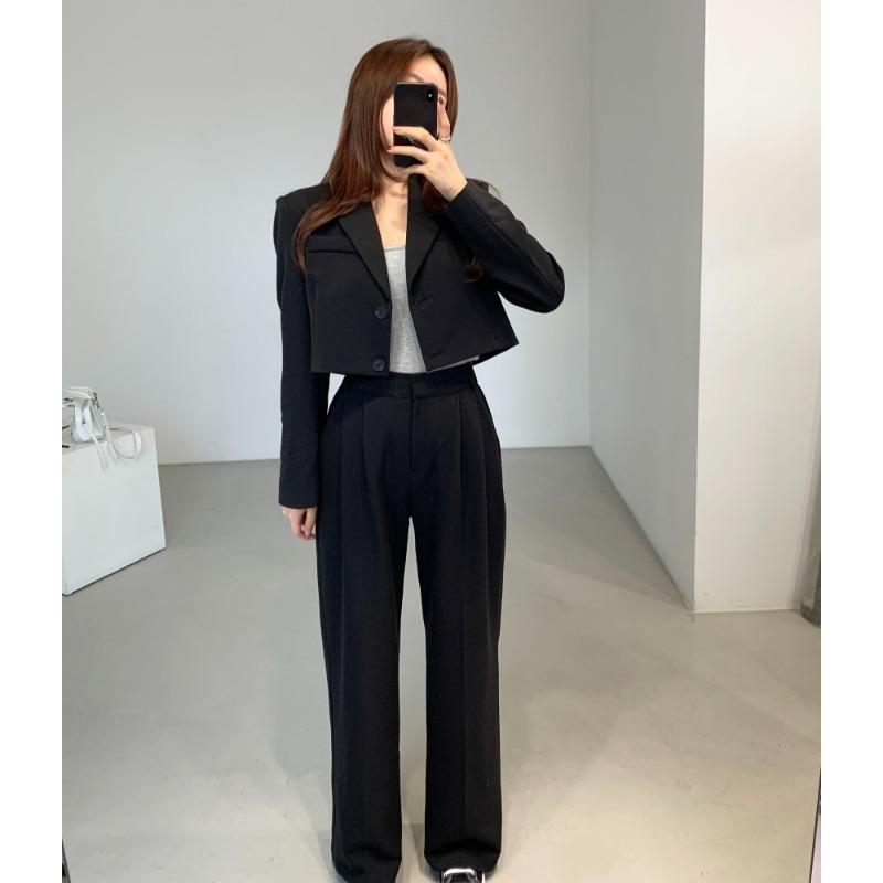 Fashion Autumn Loose Casual Suit Set Two Piece Outfit Blazer and Pants Women Office Wear