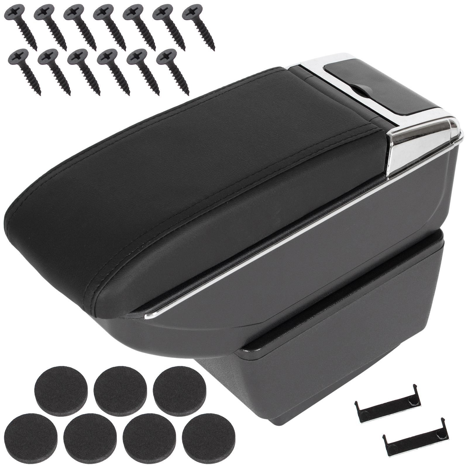 Super Merchant Skoda Fabia Iii 14-22 Armsteun Met Opbergvak, Zwart Eco-leer + Montageset