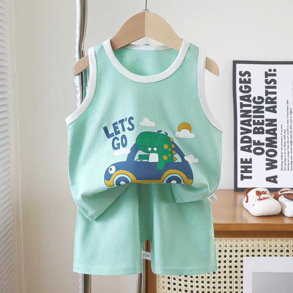Children's Vest Set Boys' Shorts Summer Cotton New Baby Clothes Girls' Summer Clothes Summer Clothes Children's Clothes