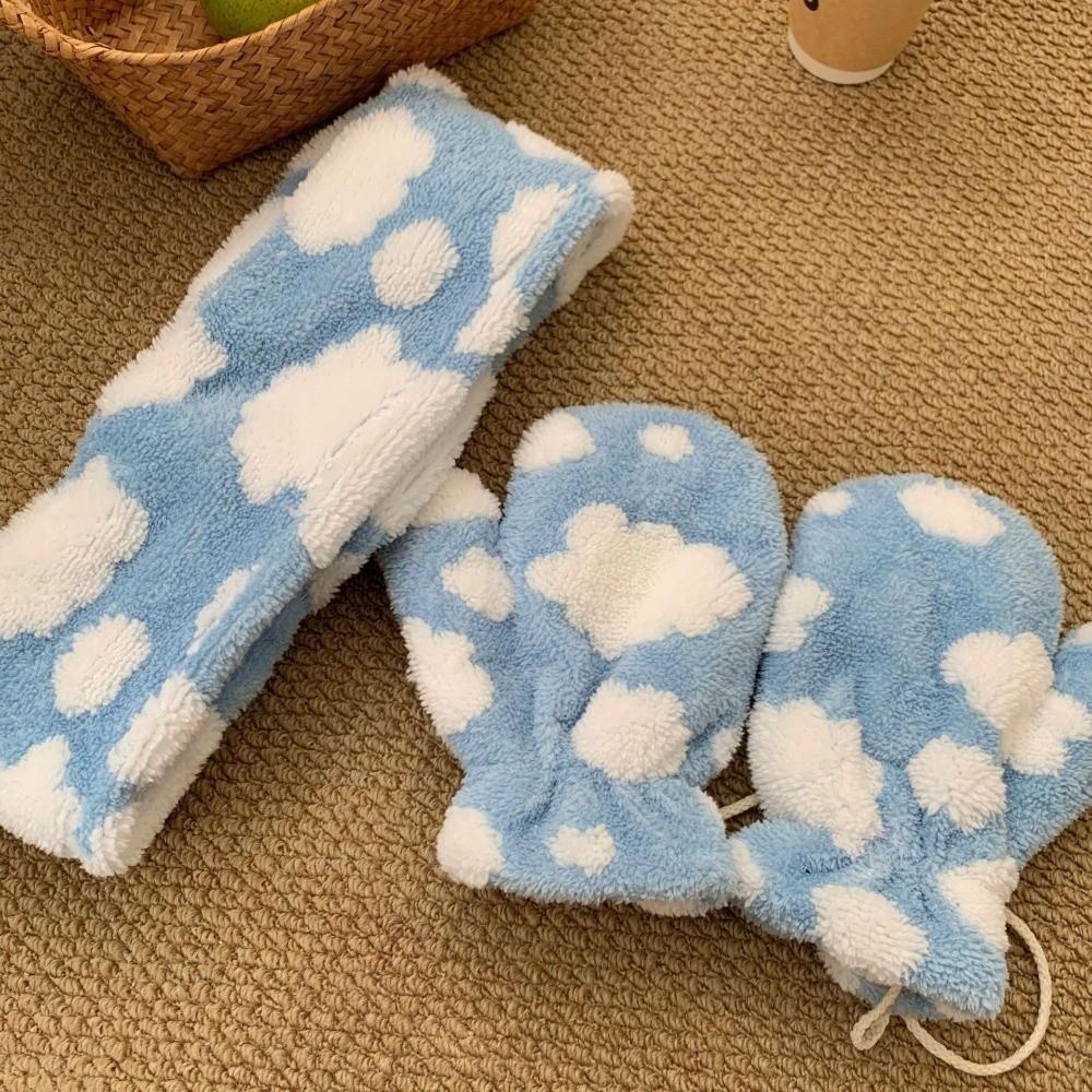 Fleece Lined Fleece Lined Gloves Polyester Windproof Winter Gloves Plush Mitten Gloves Student