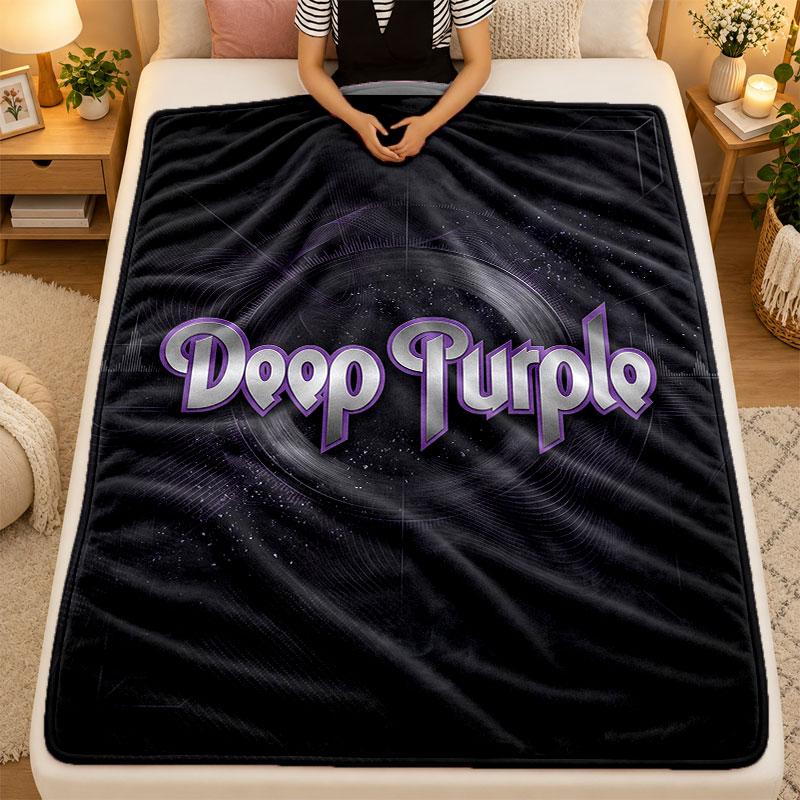 Flannel BlanketDeep Purple Warm Soft Throw Blanket for Indoor Sofa Bed Living Room Use