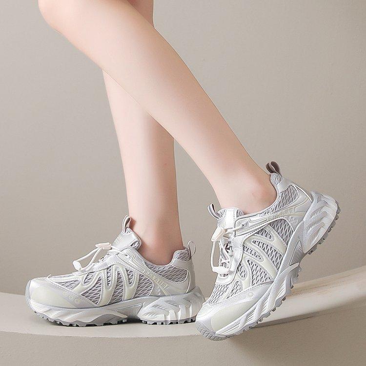 Mesh Breathable Dad Shoes Women's 2025 Summer New Hiking Shoes Platform Whole Versatile Casual Lightweight Sports Shoes