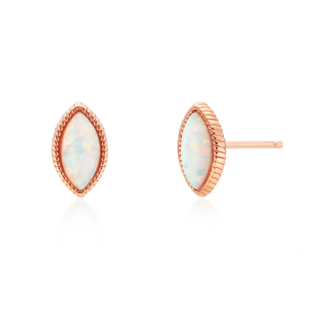 Silver 925 Marquise Opal Earrings