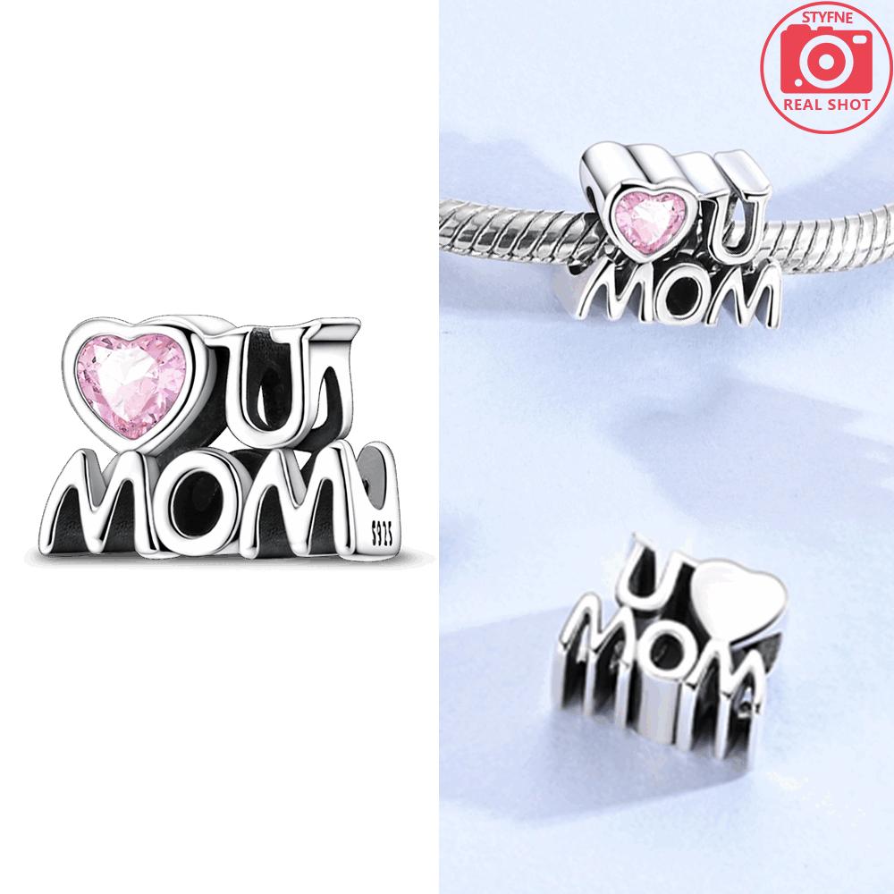 

Pink Heart Bead Necklace Symbolizing Family Affection Mother Love Original Copper Beads Fit Bracelet Diy Jewelry Accessory