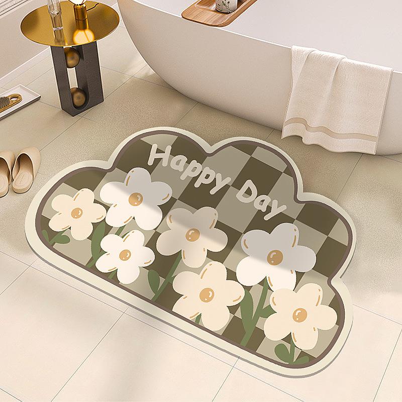 Ins Bathroom Floor Mat Bathroom Water Absorption Quick Drying Dirt Resistant Anti Slip Diatom Mud Soft Pad Foot Pad