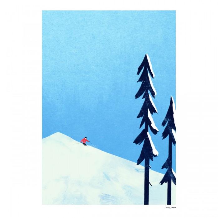 Henry Rivers Ski Day Paper Print