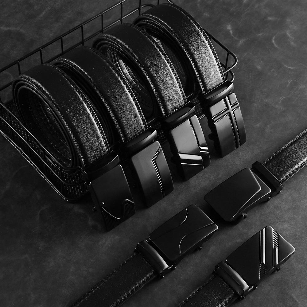 Fashion Waistband High-Quality PU Leather Belt Male Strap Ratchet Automatic Buckle Belts