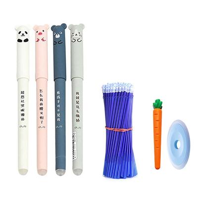 26 Teile/los Nette Tiere Löschbaren Stift Refill Set Waschbar Griff 0,5mm Blau Schwarz Tinte Löschbaren Stangen Stift für Geschenk Schule schreibwaren