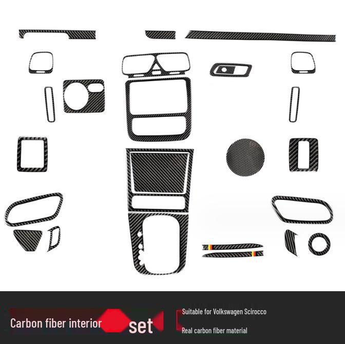 Volkswagen Scirocco Interieur Kohlefaser Konsole, Schalthebelrahmen, Türgriff & Luftausströmer Aufkleber Zubehör