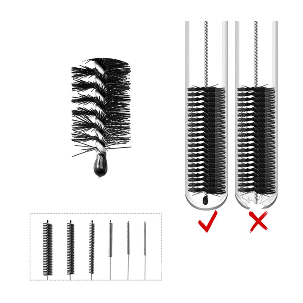 Čisticí kartáče Kartáč na láhev Kartáč na láhev Dlouhý kartáč na mléčnou hadici Nylonový kartáč na brčka pro zkumavky Tryska konvice