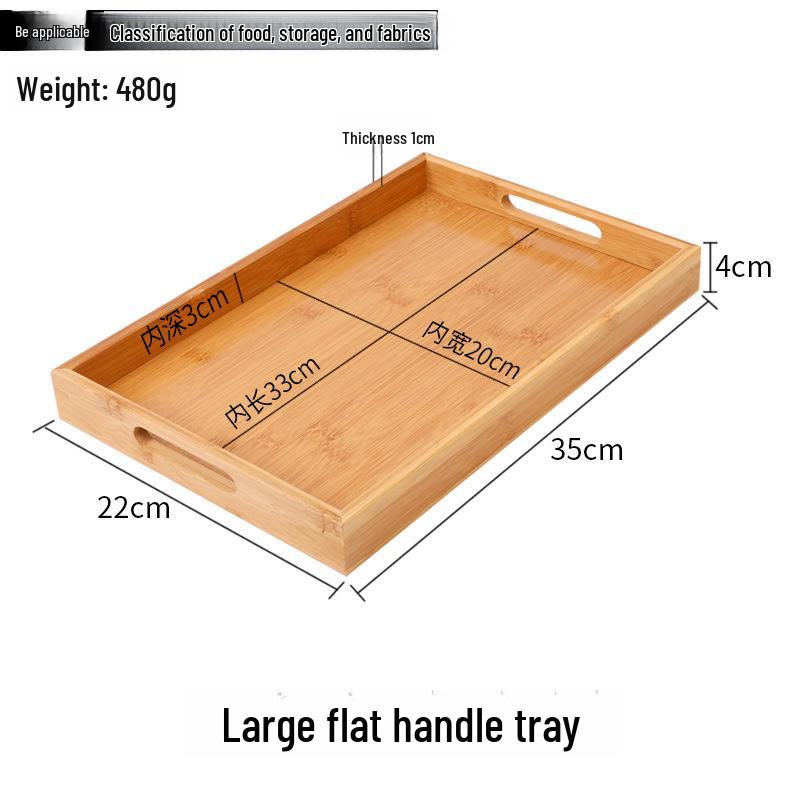 Japanese Bamboo Rectangular Tea Tray - Versatile for Household, Restaurant, Barbecue, Water Cup Storage, and Serving.