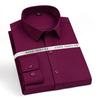 Men's Dress Shirt Long Sleeve Free ironing Business Casual Slim-fit Solid Color Social Formal Party Wedding Man Clothes Plus 8XL