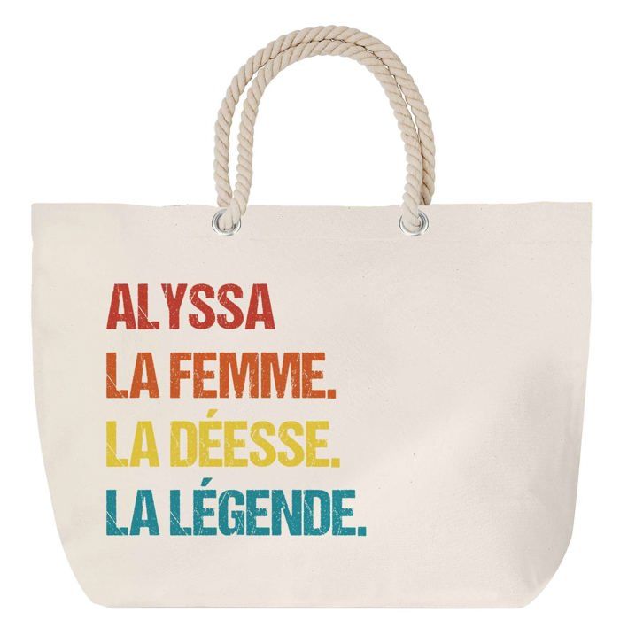 Sac de plage - PLANETEE - Alyssa - Anse corde - Grand format - Personnalisable