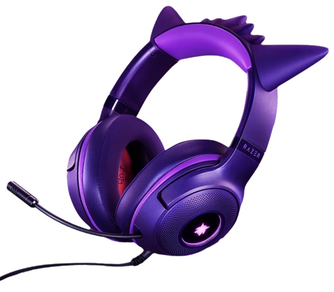 

RAZER Gengar Collaboration Gaming Headset Headphones China Exclusive Wired Cute Gift Razer Kraken Kitty V2 Over-Ear