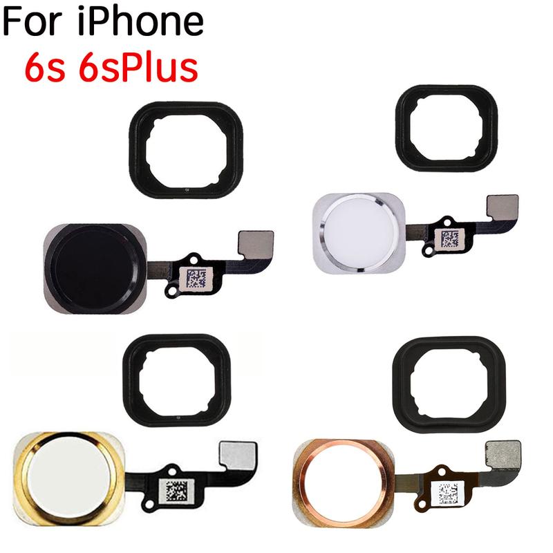 Home Button With Flex Cable For iPhone 6 6P 6s Plus NO Touch Id With Rubber Ring Replacement