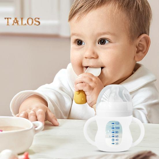 Babyflaschenhülle für Philips 4/8oz Glas, Silikon-Griffe mit einfachem Griff zum Schutz vor Stürzen, reduziert den Plastikkontakt, Babyflaschenabdeckung