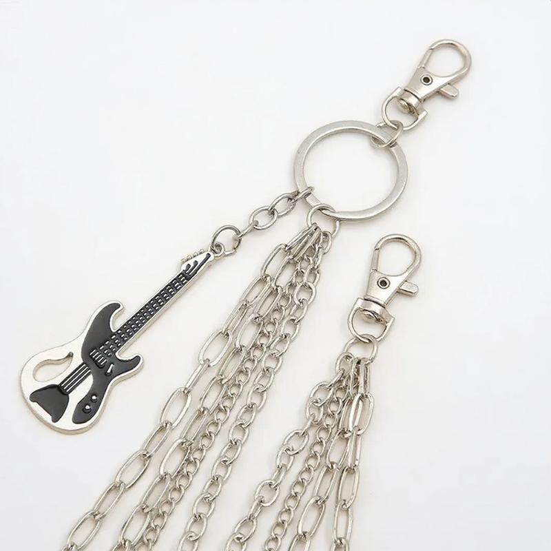 Mehrschichtiger Metall-Gitarren-Anhänger Hosenkette Hip-Hop-Taille Schlüsselanhänger Jeans-Kette Damen Trendiger Schmuck Zubehör Geschenke