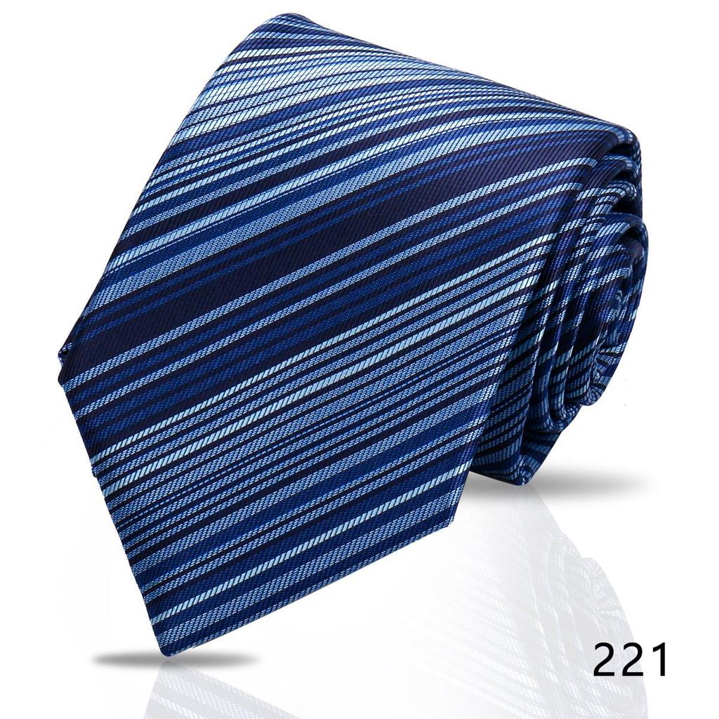 Men's High-Grade Black and Red Striped Silk Tie for Formal and Wedding Wear - 8CM
