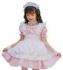 ABUNDANTDOODS Maid Gothic Moe Cosplay Cute Lolita Costume with Neat and Waitress for Kids and 4 Colors Outfit, Lolita, Costume, Ruffled, Headband,